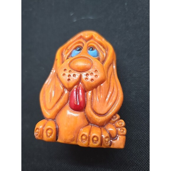 Basset Hound Dog 1970s Plastic Salt and Pepper Shakers MCM - Picture 2 of 4